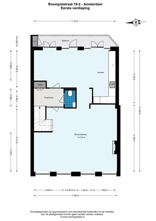 Floorplan - Roompotstraat, 1078 KT Amsterdam